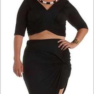 NWT Charlotte Russe Crop Top & Asymmetrical Skirt